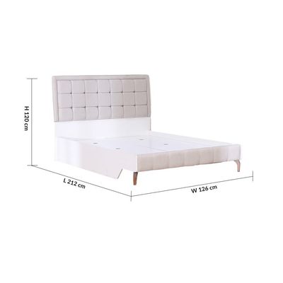 Gordion 120X200 Bed - Light Cream