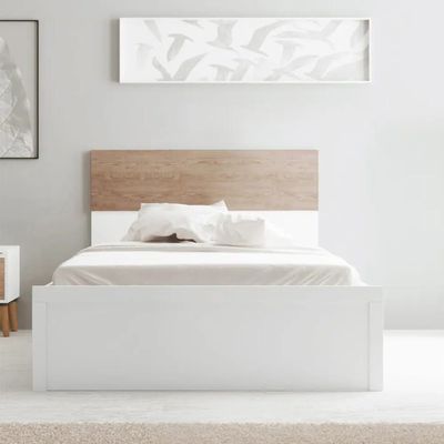 Aurora 90X190 Single Bed - White / Natural Oak