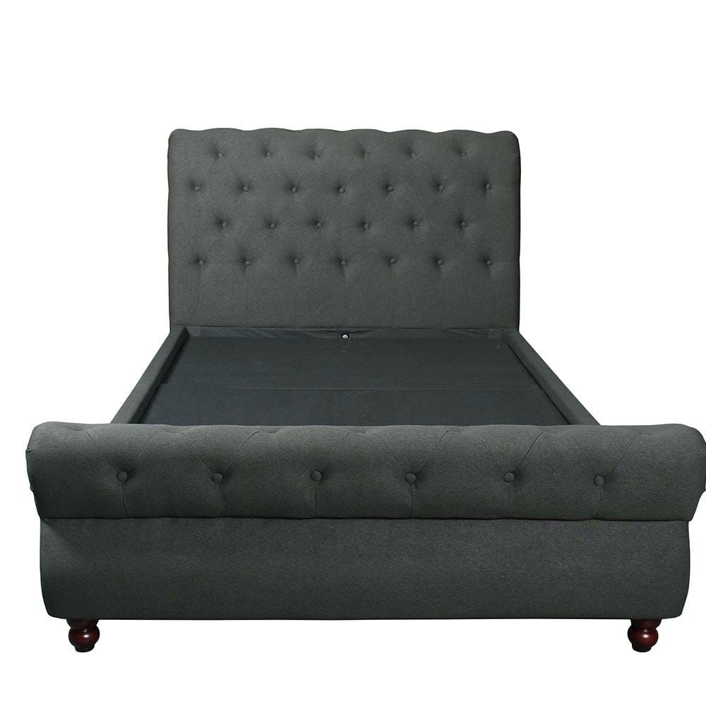 Dark grey deals velvet bed