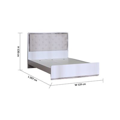 Gingko 120X200 Single Bed - Matte White / Gold