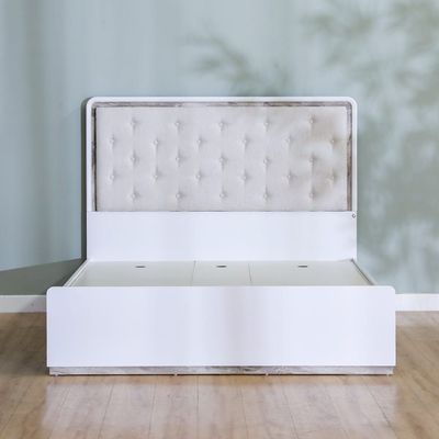 Gingko 120X200 Single Bed - Matte White / Gold