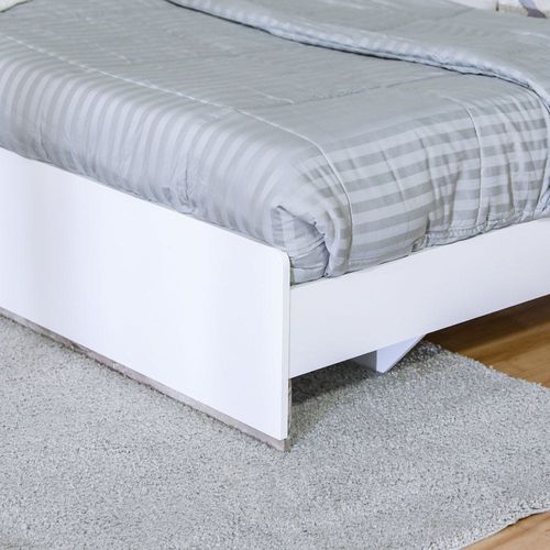 سرير بمقاس مفرد من جينكو 120x200 سم - أبيض غير لامع / ذهبي