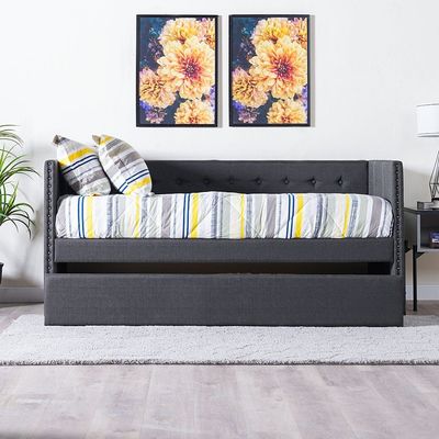 Dayle Single Bed + Pull Out Bed - Dark Grey