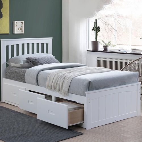 Ultron 90X190 Captain Bed w/ 3 Drawers - White