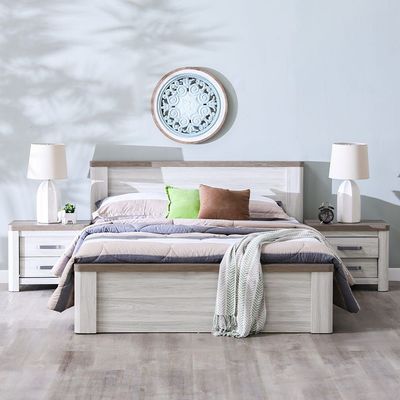 Olivos 120X200 Single Bed - Ash Grey / Oak