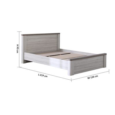 Olivos 120X200 Single Bed - Ash Grey / Oak