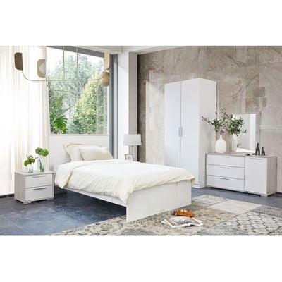 Thomas 120x200 Single Bed - White/Light Oak - With 2-Year Warranty