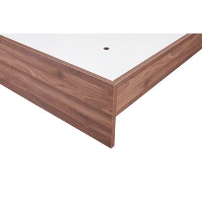 New Allano 120x200 Single Bed - Dark Walnut/White - With 2-Year Warranty