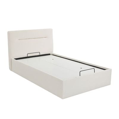 Hendrix 120X200 Young Bed with Hydraulic Storage - White - With 2-Year Warranty