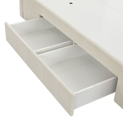 Wesley 120x200 Teen Bed with 2 Drawers - Light Beige - With 2-Year Warranty