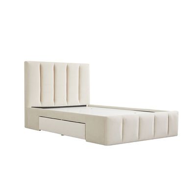 Vista 120x200 Teen Single Bed with Drawers - Light Beige - With 2-Year Warranty
