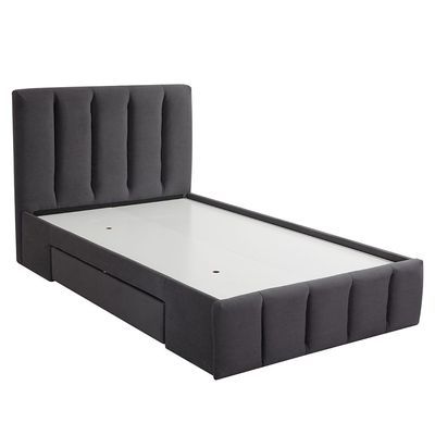 Vista 120x200 Teen Single Bed with Drawers - Black - With 2-Year Warranty