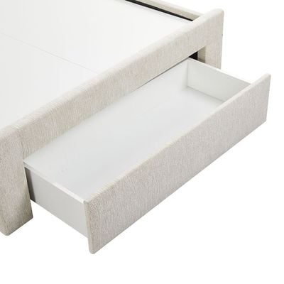 Bacia 120x200 Teen Single Bed with Front Drawer - Beige - With 2-Year Warranty