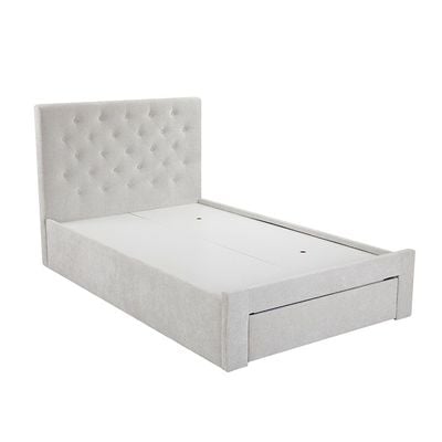 Bacia 120x200 Teen Bed with 1 Front Drawer - Light Grey - With 2-Year Warranty