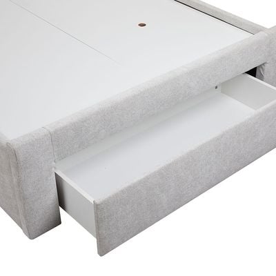 Bacia 120x200 Teen Bed with 1 Front Drawer - Light Grey - With 2-Year Warranty