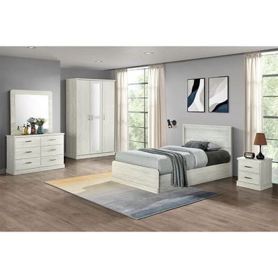 Zirco Single Bedroom Set - White Oak - With 2-Year Warranty