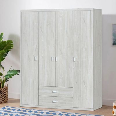 Tisley Single Bedroom Set - Light Oak/White Faux Marble - With 2-Year Warranty