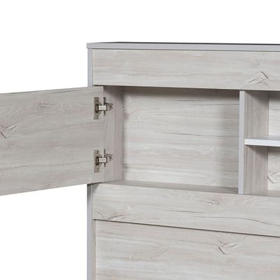 Tisley Single Bedroom Set - Light Oak/White Faux Marble - With 2-Year Warranty