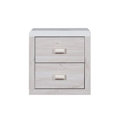 Tisley Single Bedroom Set - Light Oak/White Faux Marble - With 2-Year Warranty