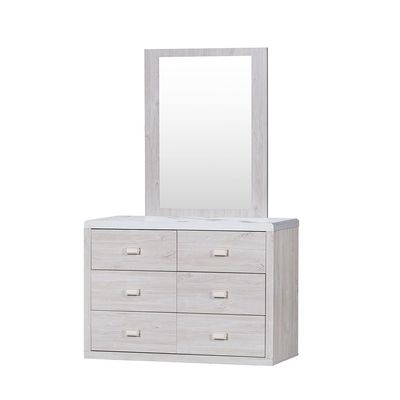 Tisley Single Bedroom Set - Light Oak/White Faux Marble - With 2-Year Warranty