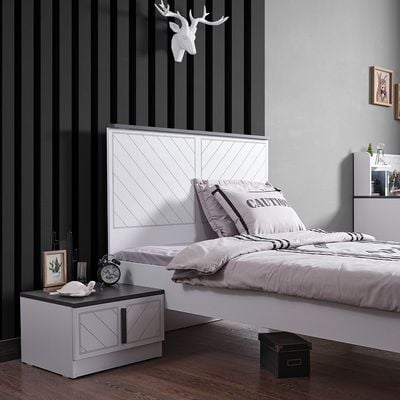 Oscar 120x200 Kids Single Bed - Anthracite/White - With 5-Year Warranty