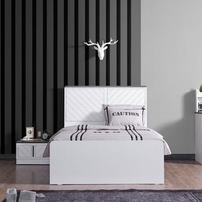 Oscar 120x200 Kids Single Bed - Anthracite/White - With 5-Year Warranty