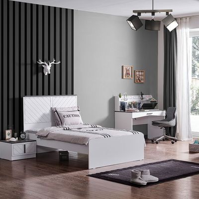 Oscar 120x200 Kids Single Bed - Anthracite/White - With 5-Year Warranty