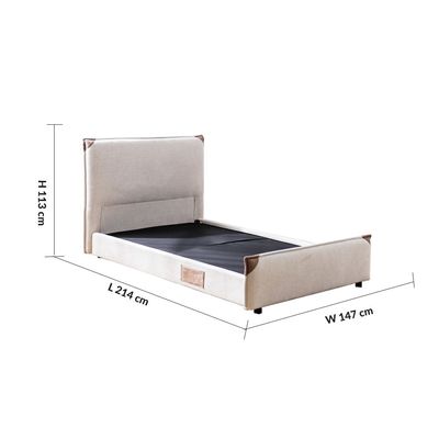 Adamantin 120x200 Single Bed - Beige - With 2-Year Warranty