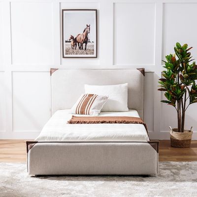 Adamantin 120x200 Single Bed - Beige - With 2-Year Warranty