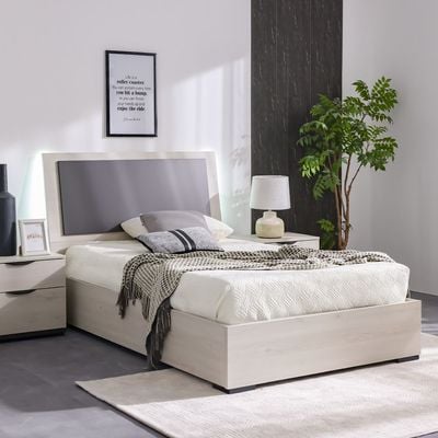 Pletora 120 X 200 Single Bed w/  LED Lights - Grey oak