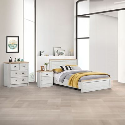 Cambridge 120X200 Bedroom Set-Oak & White Oak