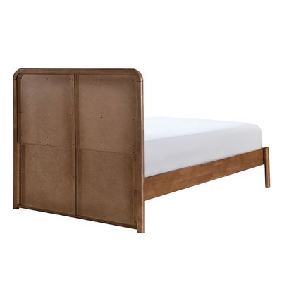 Derby Melrose 120X200 Solid Wood Single Bed W/Upholstered Headboard-Brown+Beige