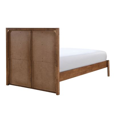 Derby Daisy 120X200 Solid Wood Single Bed W/Upholstered Headboard-Brown+Beige