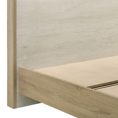 Kelly 120x200 Young Bed W/Headboard Storage-White Ash+Sonoma Oak