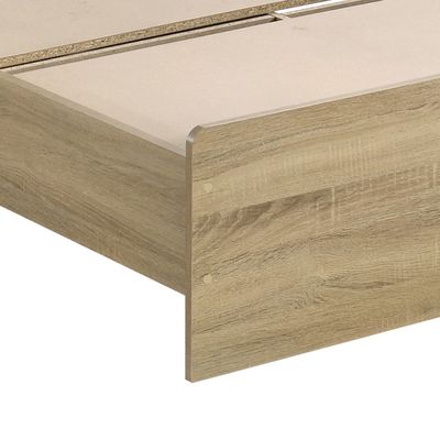 Kelly 120x200 Young Bed W/Headboard Storage-White Ash+Sonoma Oak