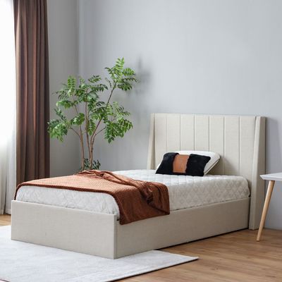 Supreme Benz 120X200 Upholstered Bed-Beige