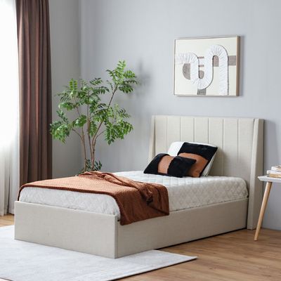 Supreme Benz 120X200 Upholstered Bed-Beige