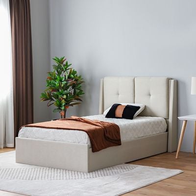 Supreme Zoom 120x200 Upholstered Bed - Beige - With 2-Year Warranty