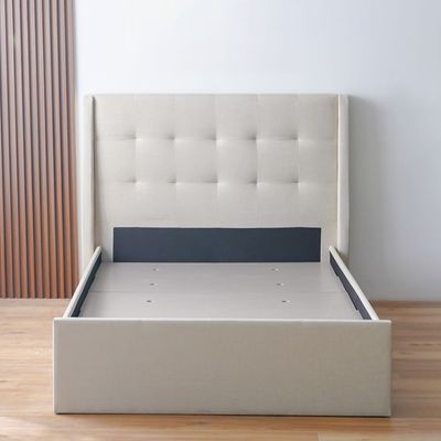 Supreme Twix 120x200 Upholstered Bed - Beige - With 2-Year Warranty