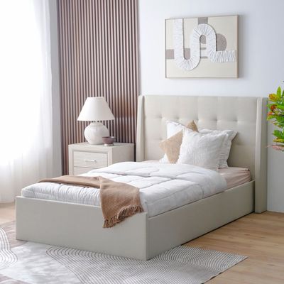 Supreme Twix 120X200 Upholstered Bed-Beige