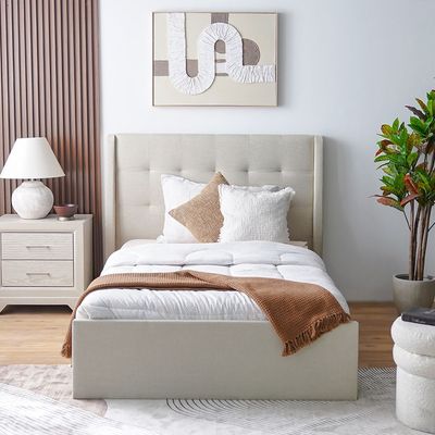 Supreme Twix 120X200 Upholstered Bed-Beige