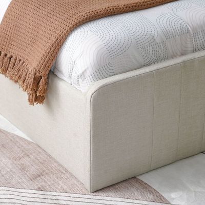 Supreme Flakes 120x200 Upholstered Bed - Beige - With 2-Year Warranty