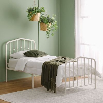 Bella Apex 120x200 Metal Twin Bed-White