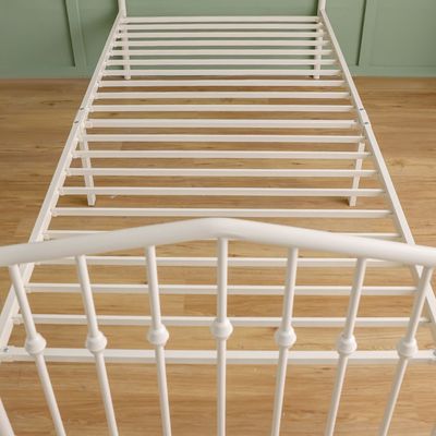 Bella Apex 90x200 Metal Single Bed-White