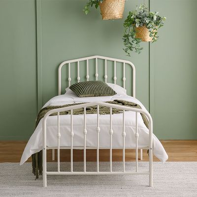 Bella Apex 90x200 Metal Single Bed-White