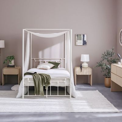 Bella Arrow 120x200 Metal Poster Bed-White