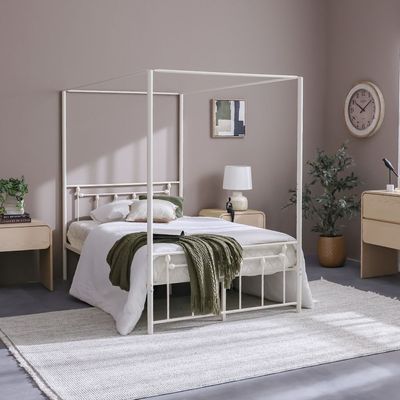 Bella Arrow 120x200 Metal Poster Bed-White