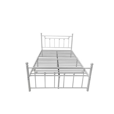 Bella Arrow 120x200 Metal Twin Bed-White