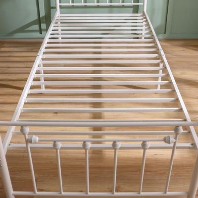 Bella Arrow 90x200 Metal Single Bed-White