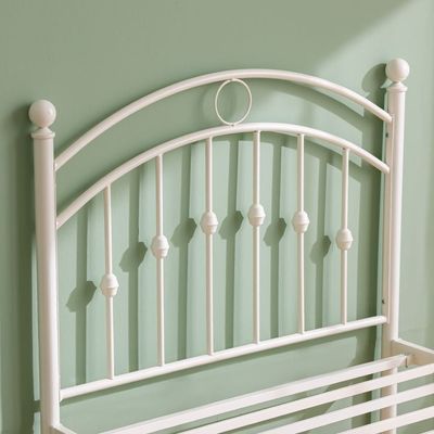 Bella Curve 90x200 Metal Single Bed-White